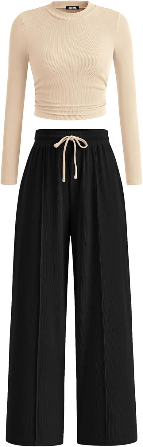 Women's Rib Fashion Navel Casual Suit