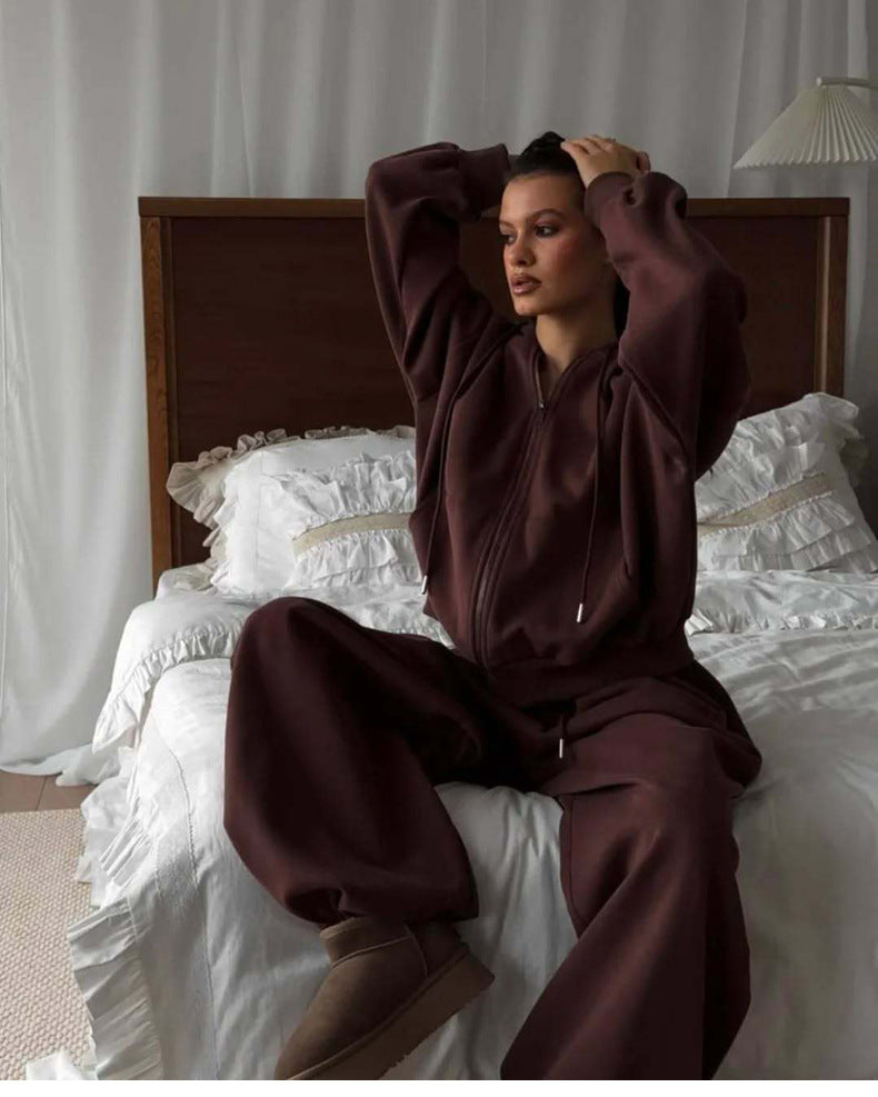 CHESTNUT BROWN OVERSIZED TRACKSUIT