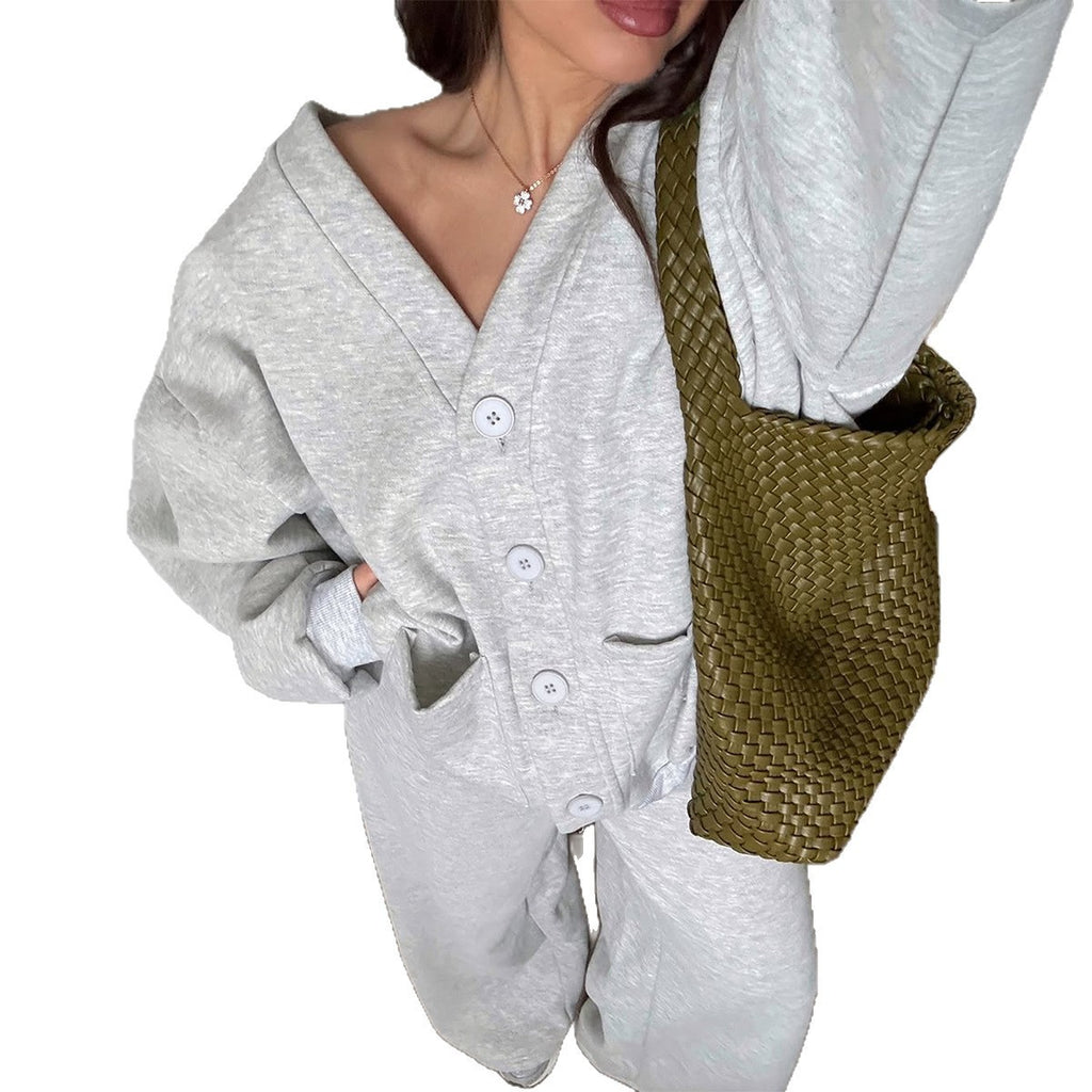 Versatile Long-sleeved Jacket And Pants Two-piece Set