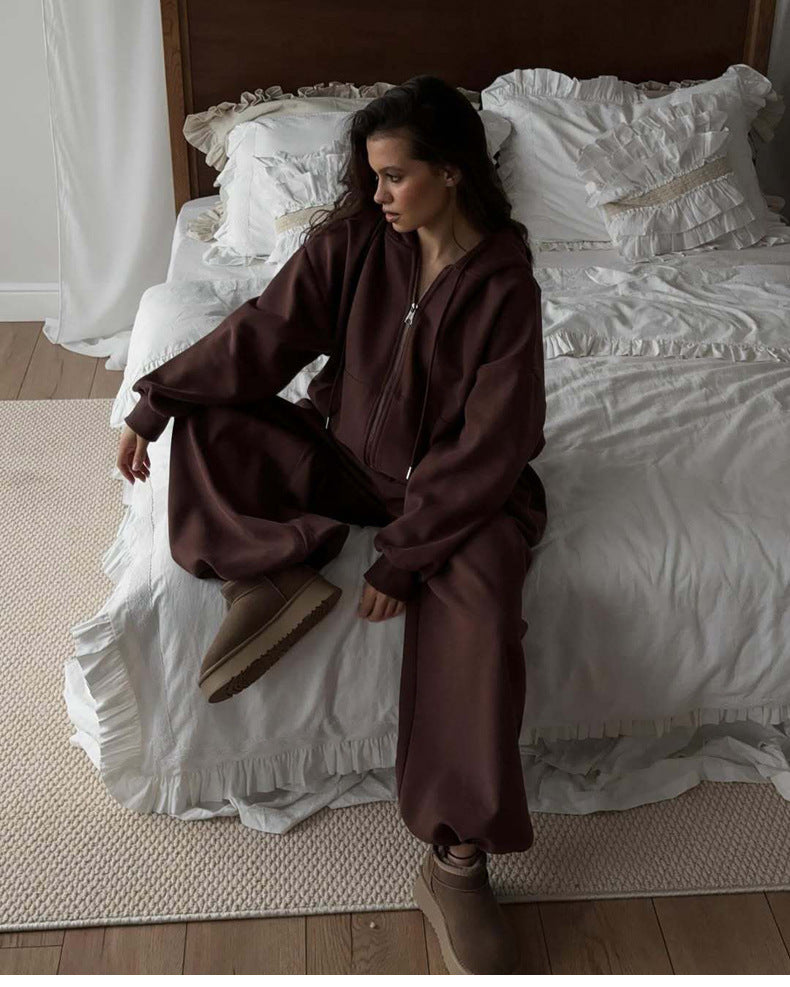 CHESTNUT BROWN OVERSIZED TRACKSUIT