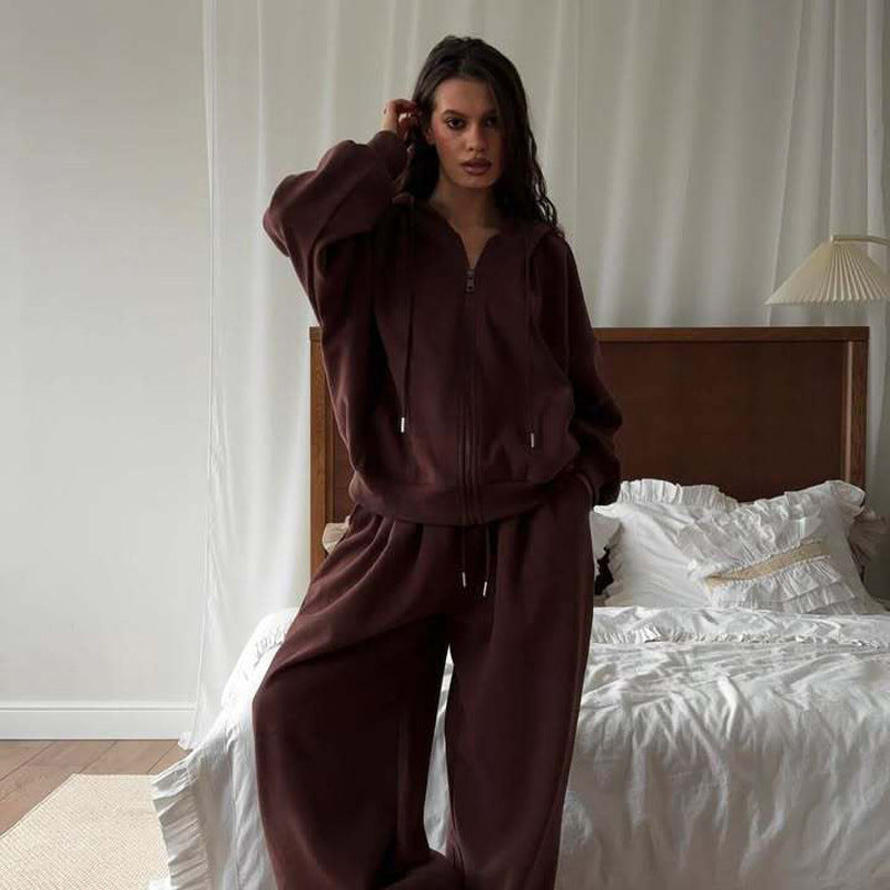 CHESTNUT BROWN OVERSIZED TRACKSUIT